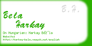 bela harkay business card